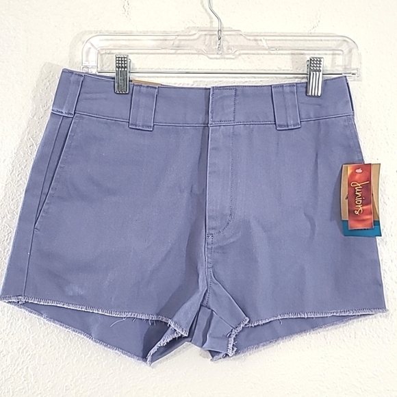*NWT* DICKIES Juniors High Rise Frayed Work Short Blue, size 3/26 - Picture 1 of 5